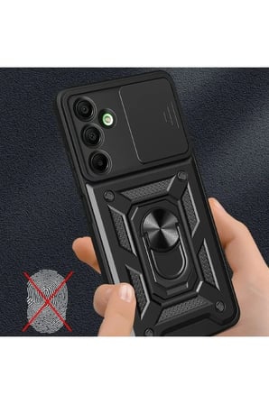 Mey İthalat®  Samsung Galaxy A26 Kılıf Pars Lens Yüzüklü Silikon - Yeşil
