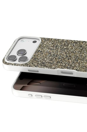 Mey İthalat®   iPhone 17 Pro Bright Simli Kapak - Çöl Titanyum