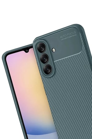 Mey İthalat®  Samsung Galaxy A17 5G Auto Focus Karbon Kapak - Koyu Yeşil