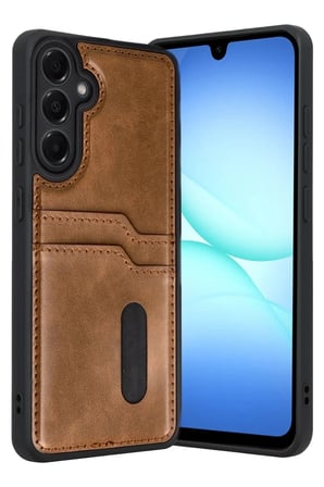 Mey İthalat®  Samsung Galaxy A17 5G Sara Kartvizitli Deri Kılıf - Taba