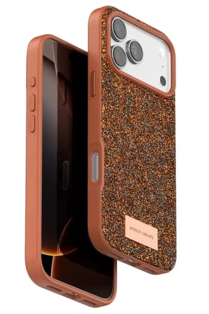 Mey İthalat®   iPhone 17 Pro Bright Simli Kapak - Turuncu