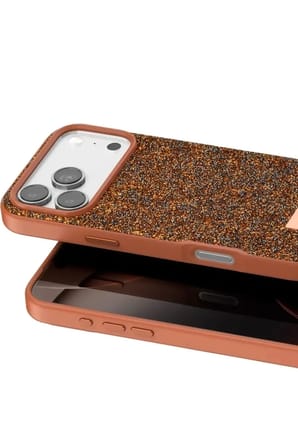 Mey İthalat®   iPhone 17 Pro Bright Simli Kapak - Turuncu