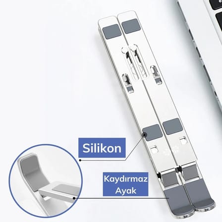 BiiShe® Ayarlanabilir Dizüstü Destek Tabanı Tamamen Katlanabilir Taşınabilir Laptop Yükseltici