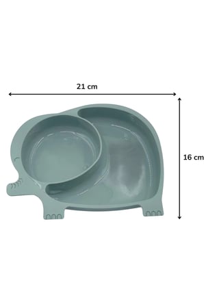 BiiShe® Bebek ve Çocuk için Sevimli Fil Model Desenli Yemek Bebek Mama Kabı Bölmeli Tabak