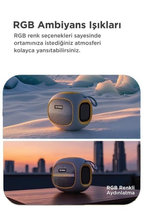 Özel Üretim Kamp Kablosuz Seyahat Bluetooth Hoparlör D90 Gri 5W