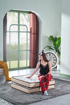 Deluxe Bej 120x200 Katlanır Yatak, Yer Yatağı, Misafir Yatağı, Kamp Yatağı (Ölçü Seçenekli)