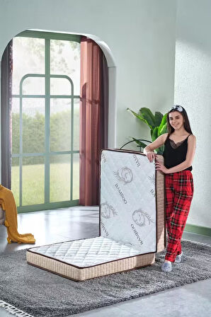 Deluxe Bej 80x190 Katlanır Yatak, Yer Yatağı, Misafir Yatağı, Kamp Yatağı (Ölçü Seçenekli)