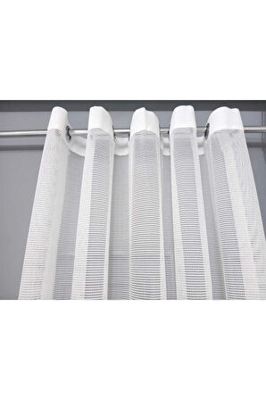 Beyaz File Rustik Tül Perdesi Kuşgözü Perde Rustik Tül Perde