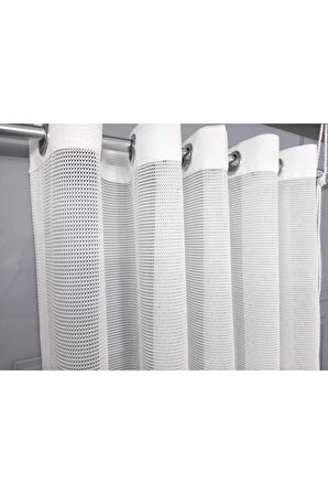 Beyaz File Rustik Tül Perdesi Kuşgözü Perde Rustik Tül Perde