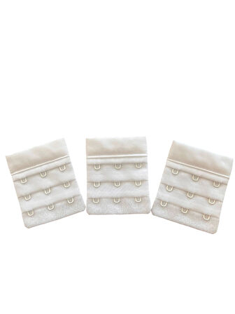 3x3 Sütyen Uzatma Aparatı 51mm Genişlik BEYAZ 3 lü Paket | Agraf Kopça Uzatıcı