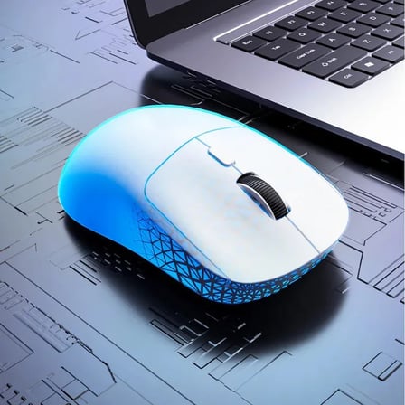 3 Modlu Kablosuz Oyun Mouse Type-C Şarjlı Bluetooth 2.4GHz Dual Mode 6400 DPI Ultra S203 beyaz