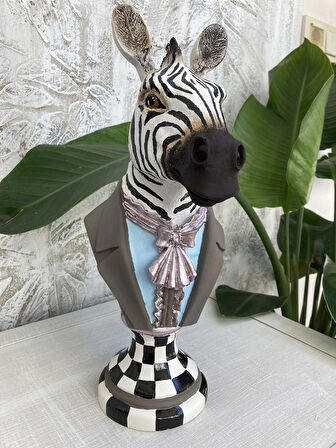 Bay Zebra Bust Heykel Biblo