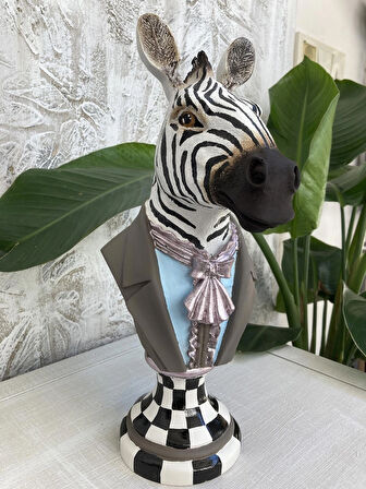 Bay Zebra Bust Heykel Biblo