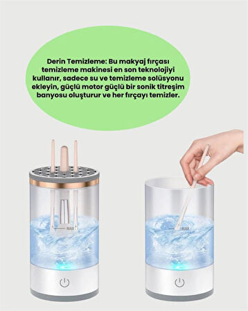 USB Şarjlı Derin Temizlik Makyaj Fırçası Yıkama Makinesi