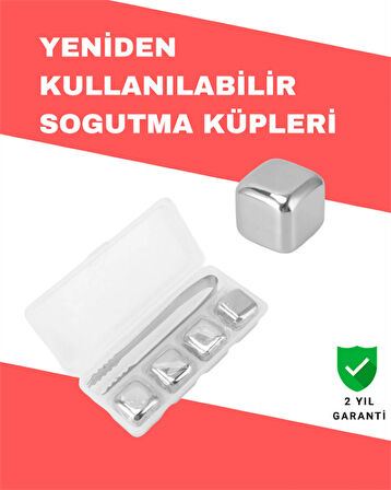 Hızlı Soğutma Özellikli Paslanmaz Metal Buz Küpü Takımı