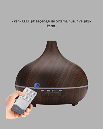 Uçucu Yağ Uyumlu Renkli LED Işıklı Nemlendirici
