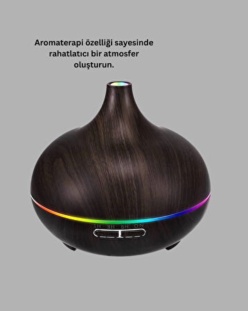 Uçucu Yağ Uyumlu Renkli LED Işıklı Nemlendirici