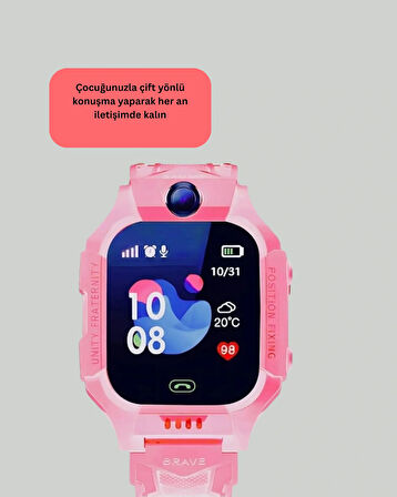 EBEVEYN DENETİMLİ S10 AKILLI SAAT PEMBE ÇOCUK SAATİ