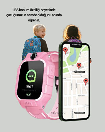 EBEVEYN DENETİMLİ S10 AKILLI SAAT PEMBE ÇOCUK SAATİ