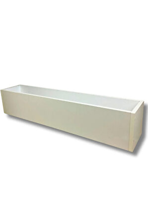 Beyaz Ahşap Mdf Saksı 100x20x15 Cm Iç Mekan Saksısı