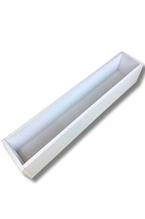 Beyaz Ahşap Mdf Saksı 100x20x15 Cm Iç Mekan Saksısı