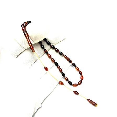 Bilek Boy Beyzi Model Püsküllü 4-7mm Sıkma Ateş Kehribar Tesbih