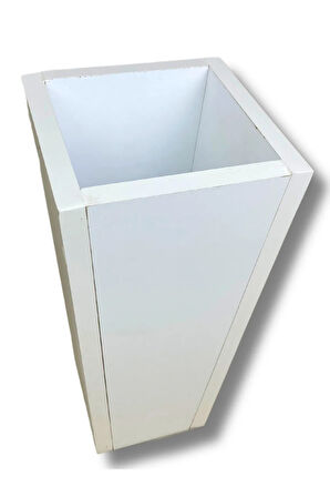 Beyaz Ahşap Mdf Vazo Saksı 19x19x38 Cm Iç Mekan Saksısı