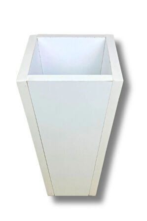 Beyaz Ahşap Mdf Vazo Saksı 19x19x38 Cm Iç Mekan Saksısı