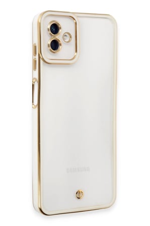 Samsung Galaxy A04 Uyumlu Kılıf Liva Lens Silikon - Beyaz