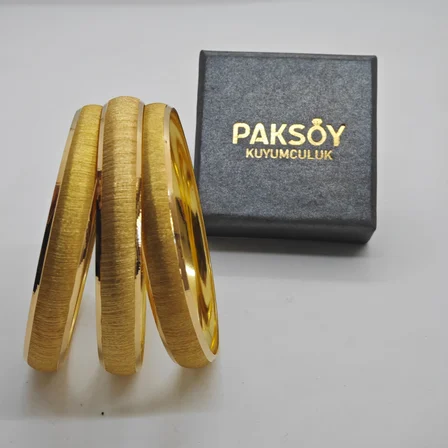 22 Ayar Altın Bilezik Paksoy Kumlu Şarnel Tasarım 9.82gr Kadın Hediye