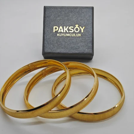 22 Ayar Altın Bilezik Paksoy Kumlu Şarnel Tasarım 9.82gr Kadın Hediye