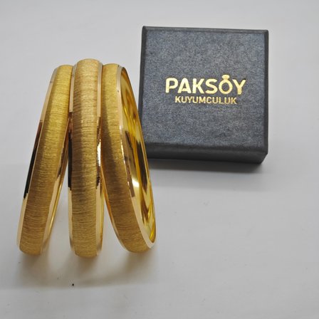 22 Ayar Altın Bilezik Kumlu Şarnel Modern Tasarım 12.18gr Kadın Hediye