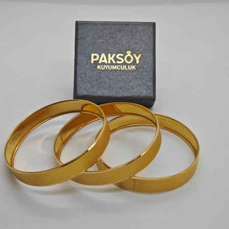 Paksoy 22 Ayar Hasır Desenli Yatırımlık Sarı Altın Bilezik 15.17 gr