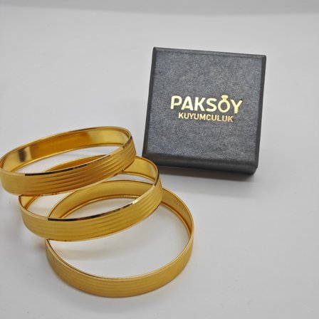 Paksoy 22 Ayar Hasır Desenli Yatırımlık Sarı Altın Bilezik 15.17 gr