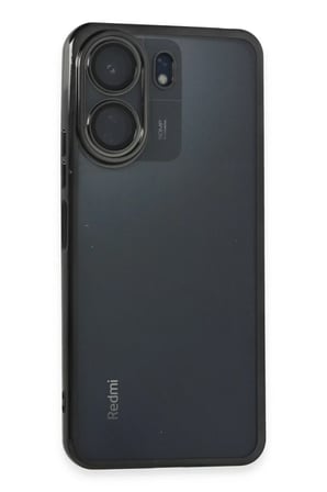 Xiaomi Redmi 13C Uyumlu Kılıf Lensli Silikon - Siyah