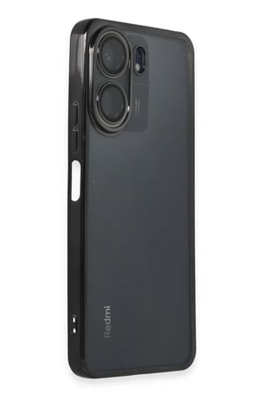 Xiaomi Redmi 13C Uyumlu Kılıf Lensli Silikon - Siyah