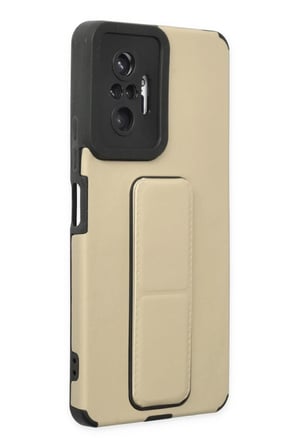 Xiaomi Redmi Note 10 Pro Uyumlu Kılıf Mega Standlı Silikon - Gold