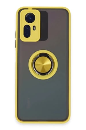 Redmi Note 12S Kılıf Montreal Yüzüklü Silikon Kapak - Sarı