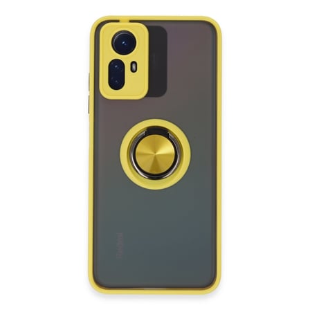 Redmi Note 12S Kılıf Montreal Yüzüklü Silikon Kapak - Sarı