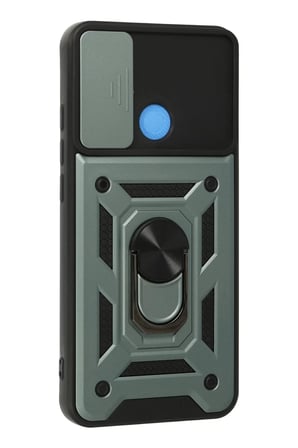 Xiaomi Redmi 9C Uyumlu Kılıf Pars Lens Yüzüklü Silikon - Yeşil