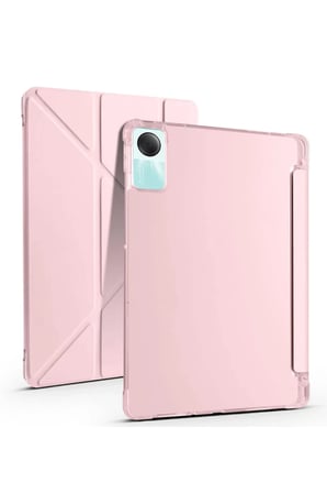 Xiaomi Redmi Pad Se 4G Uyumlu Kılıf Kalemlikli Mars Tablet Kılıfı - Rose Gold