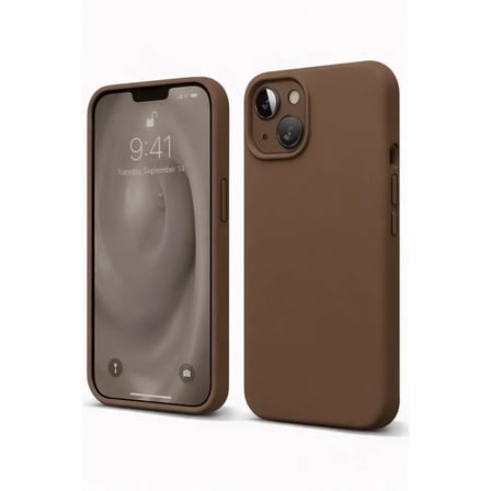 Apple iPhone 14 Uyumlu Kılıf First Silikon - Kahverengi