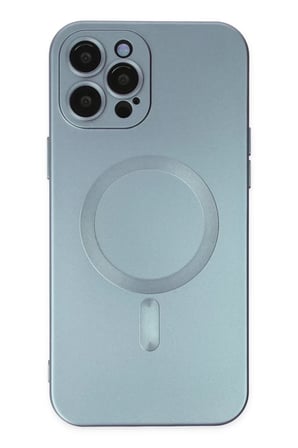 Apple iPhone 12 Pro Max Uyumlu Kılıf Moshi Lens Magneticsafe Silikon - Sierra Blue