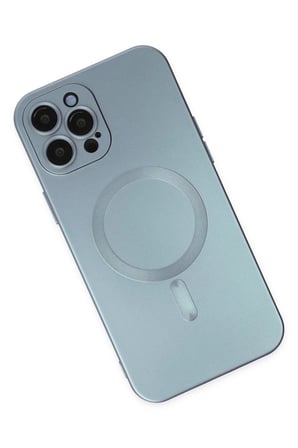Apple iPhone 12 Pro Max Uyumlu Kılıf Moshi Lens Magneticsafe Silikon - Sierra Blue