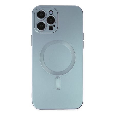 Apple iPhone 12 Pro Max Uyumlu Kılıf Moshi Lens Magneticsafe Silikon - Sierra Blue