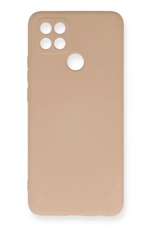 Oppo A15 Uyumlu Kılıf Nano içi Kadife Silikon - Pudra