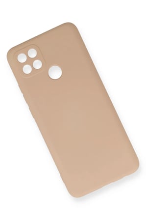 Oppo A15 Uyumlu Kılıf Nano içi Kadife Silikon - Pudra
