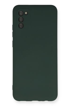Samsung Galaxy A03S Uyumlu Kılıf Nano içi Kadife Silikon - Koyu Yeşil