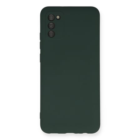 Samsung Galaxy A03S Uyumlu Kılıf Nano içi Kadife Silikon - Koyu Yeşil