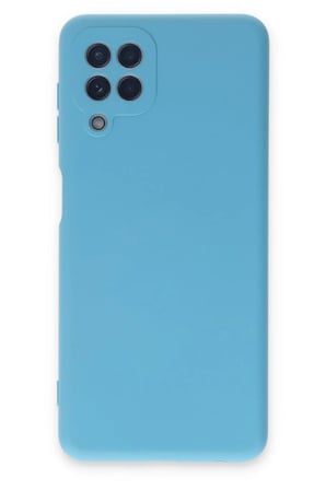 Samsung Galaxy A22 Uyumlu Kılıf Nano içi Kadife Silikon - Mavi